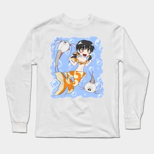 Goldfish Mermaid with Triops Long Sleeve T-Shirt